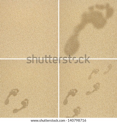 group of sand, beach and foot prints backgrounds