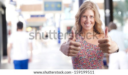 young woman all right gesture