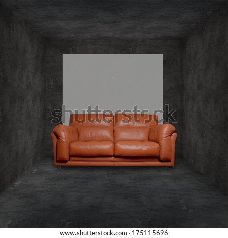 leather sofa into an empty room or show room