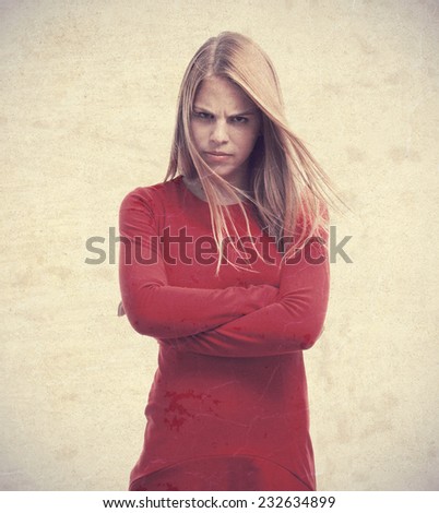 young cool woman angry concept