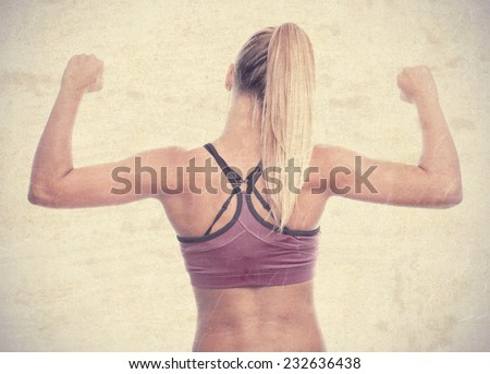 young cool woman strong back