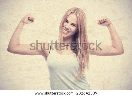 young cool woman strong pose