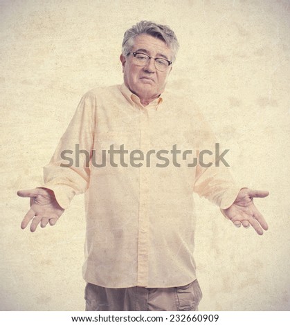 senior cool man confused pose