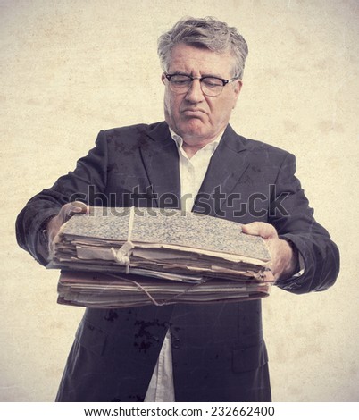 senior cool man with papers