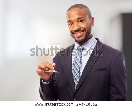 young cool black man with drink cup