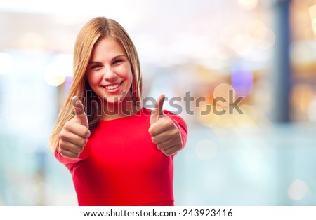 young cool woman ALL RIGHT GESTURE
