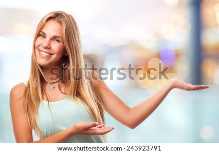 young cool woman show gesture