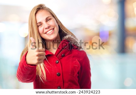 young cool woman all right gesture