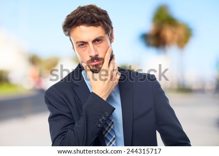 young crazy businessman worried concept