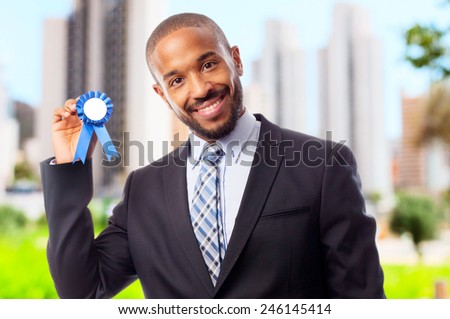 young cool black man with a medal