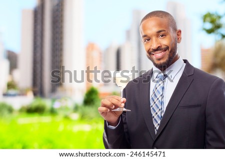 young cool black man with drink cup
