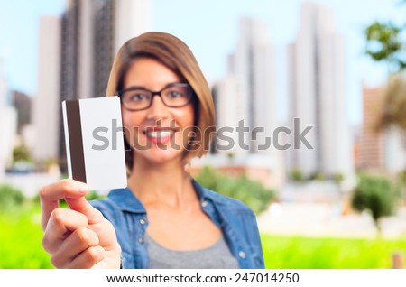 young cool woman with a credit card