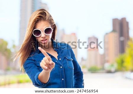 young cool woman no sign