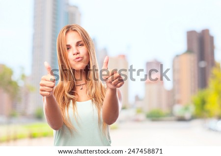 young cool woman all right gesture