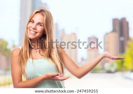 young cool woman show gesture