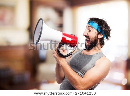 sportsman with a megaphone