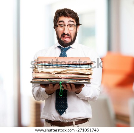 fool businessman with archives