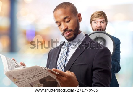 young cool black man reading news