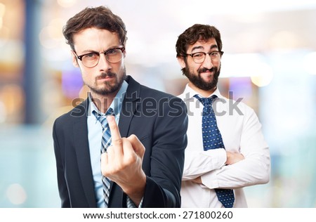 young crazy businessman disagree gesture