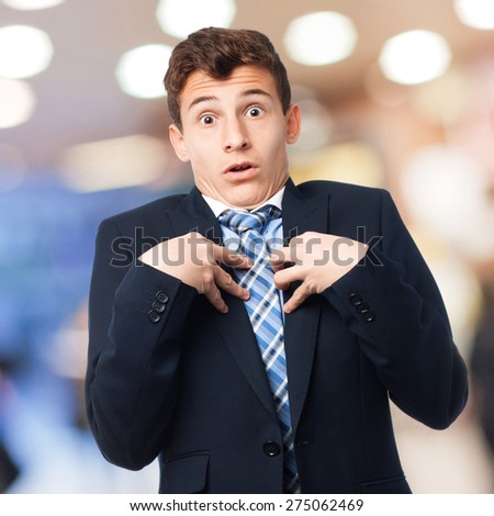 businessman pointing himself