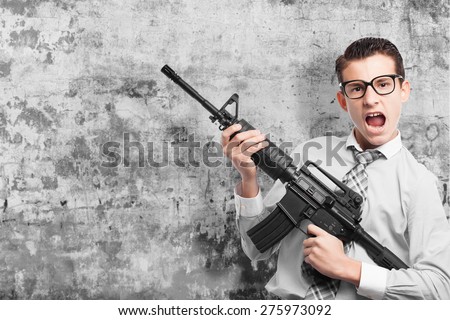 businessman with a gun