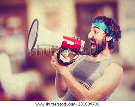 sportsman with a megaphone