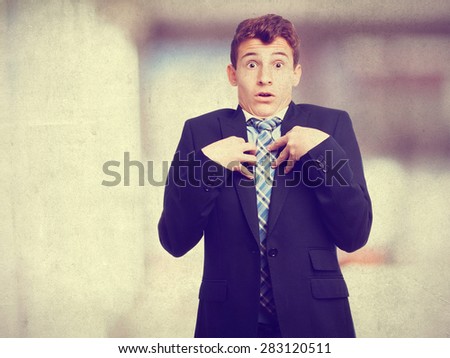 businessman pointing himself