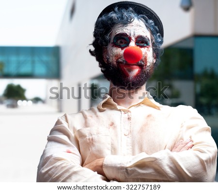 crazy clown man angry expression