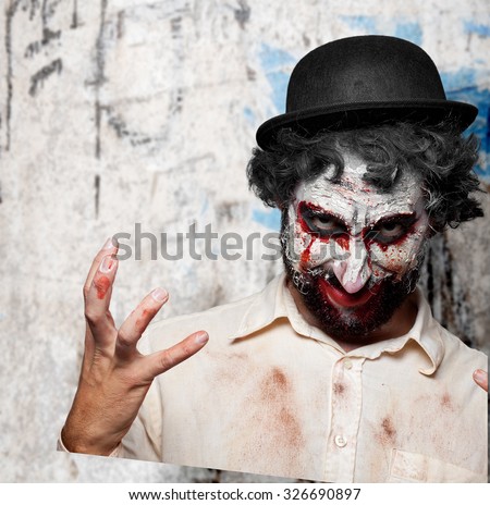 crazy clown man angry expression