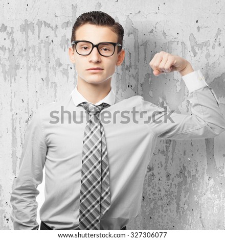 happy businessman strong