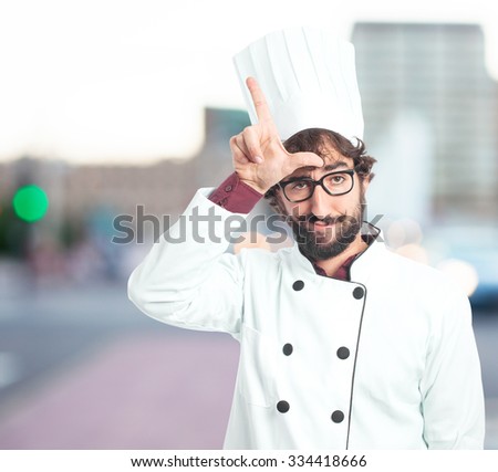 proud cook man loser sign