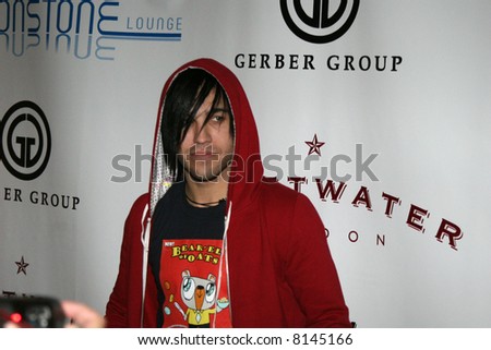 Pete Wentz at the opening of the Moonstone and Sweetwater Saloon at the hard Rock Hotel, San Diego, CA He is in the band Fall Out Boy.