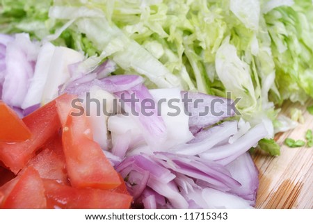 diced Lettuce, onion, tomato