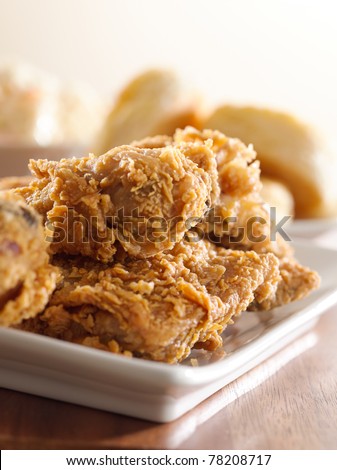 fried chicken meal closeup