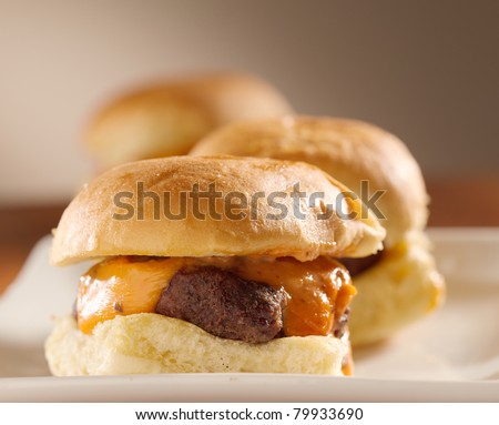 mini burger sliders shot with selective focus