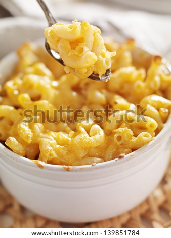 Spoon Picking Up Macaroni And Cheese