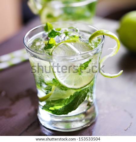 cocktail - two cold mojitos