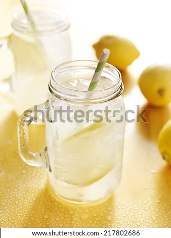 mason jars filled with homade lemonade