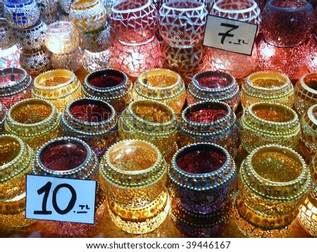 Tea light candles at Istanbul Grand Bazaar Market