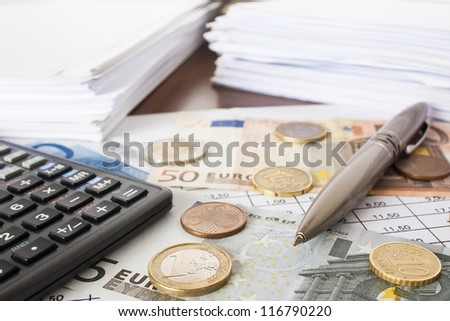 Money, bills and calculator,accounting