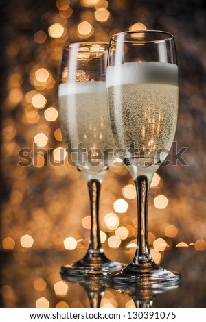 Flutes Of Champagne In Holiday