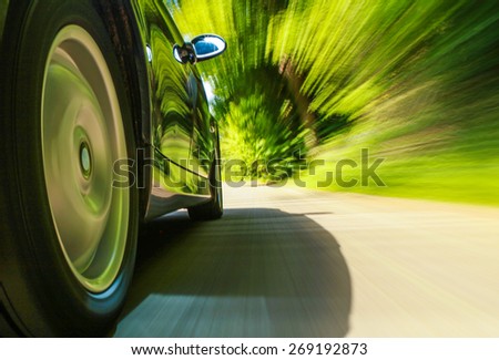 Speeding car.