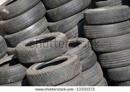 pile of used tyres