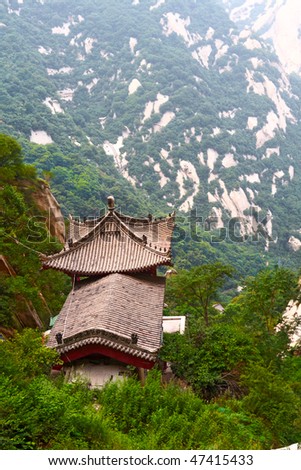 stone pagoda on the holy mountain Huashan, Xian, China
