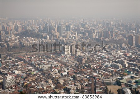 smog over Santiago, Chile,