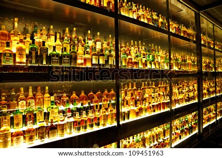EDINBURGH, SCOTLAND - JULY 10:  Diageo Claive Vidiz collection with 3384 scotch whiskies, the largest Scotch Whisky collection in the world on July 10, 2012 in Edinburgh, Scotland, UK