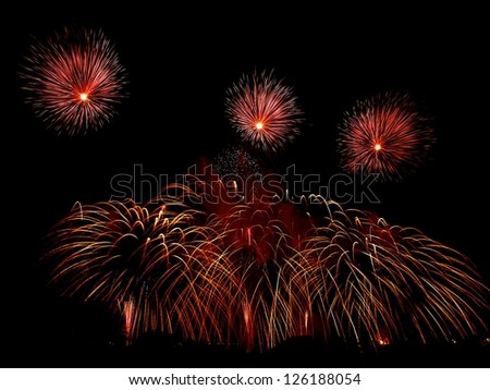 Red fireworks in the dark background, light art performance show, fireworks close up, celebrate photo, fireworks festival in Malta, maltese fireworks, holidays