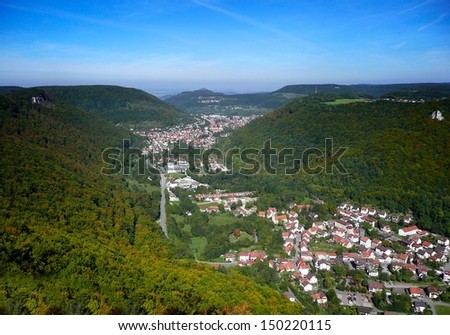 Village in Germany, Europe, small city in the mountains with sky background in sunset, mountain village, landmark, village view in the mountains, german nature, Baden province