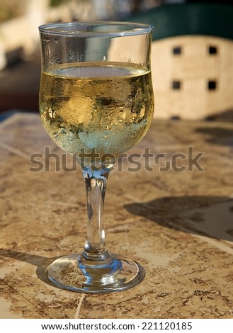 Glass of vine, abstract photo of glass of vine with water drops, glass of white vine, cold drink, vine, wine,