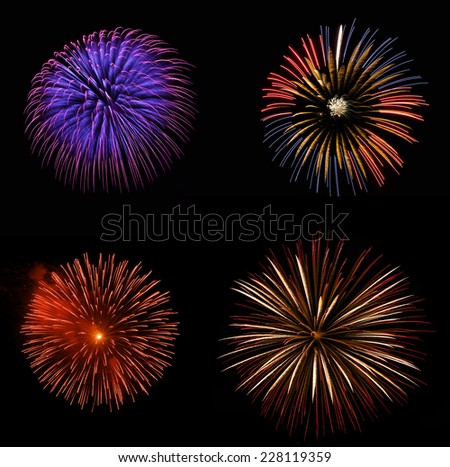 Colorful fireworks in black background,artistic fireworks in Malta,Malta fireworks festival in dark background,colorful fireworks,long exposure of fireworks,explosion close up,4 July